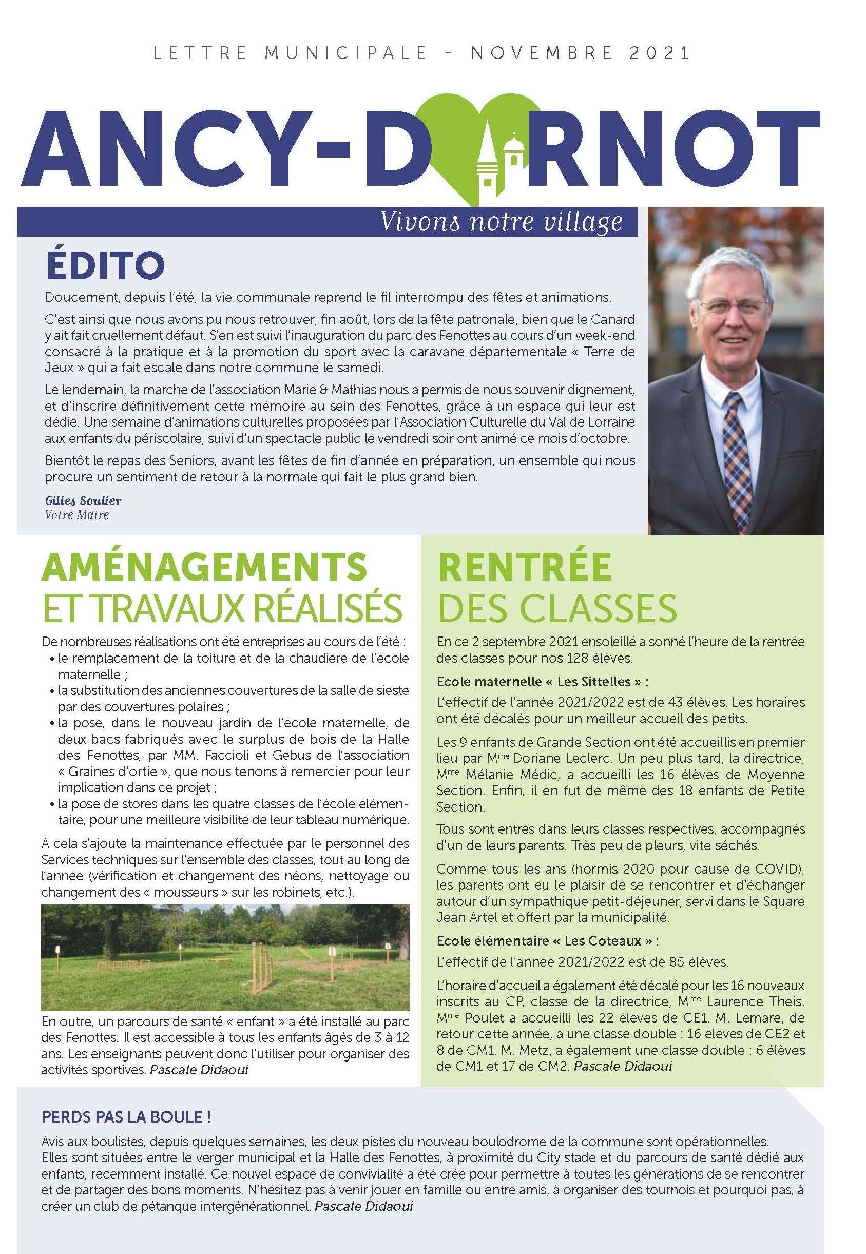 Lettre AD Novembre 2021