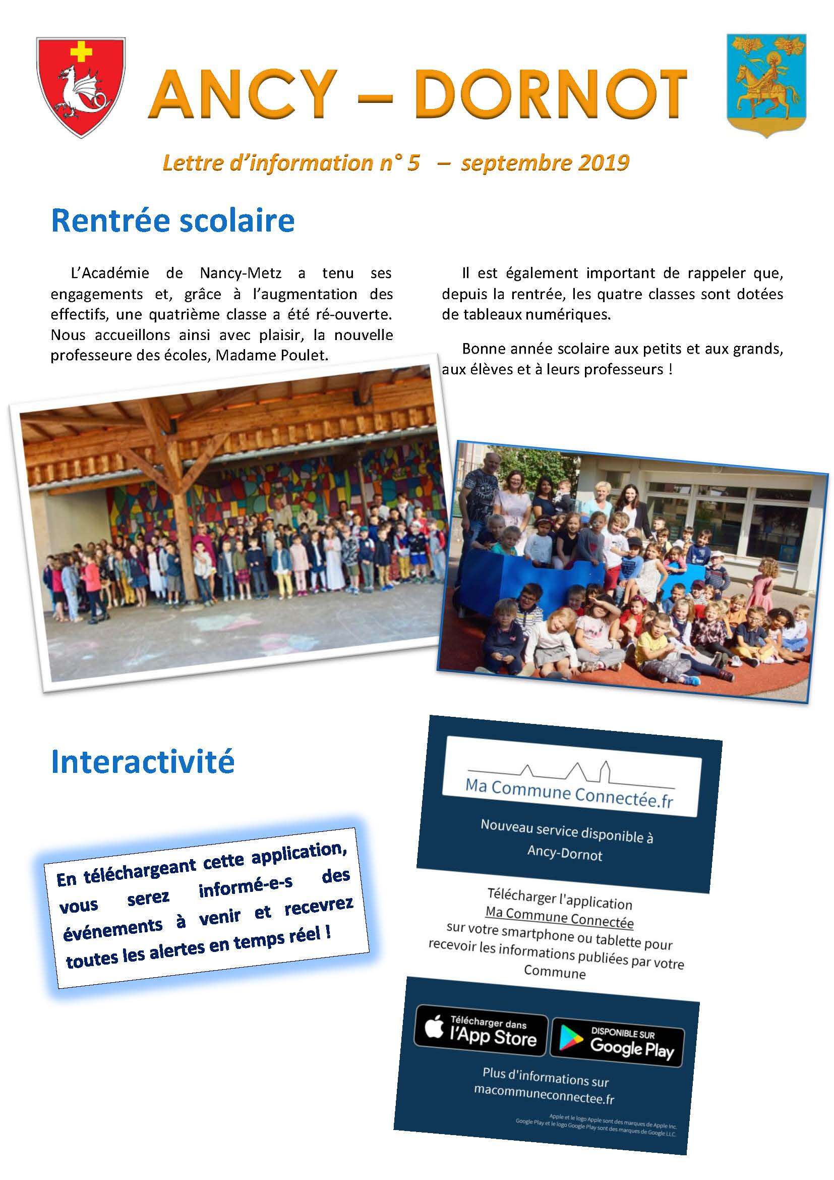 Lettre Septembre 2019